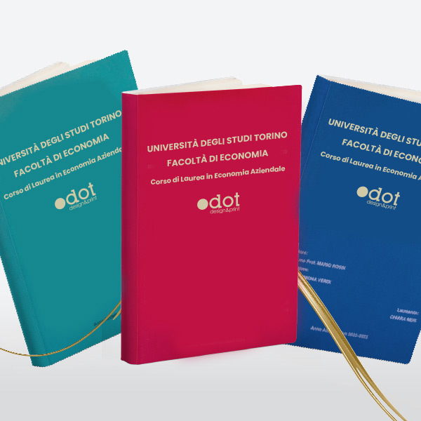Tre tesi rilegate formato A4