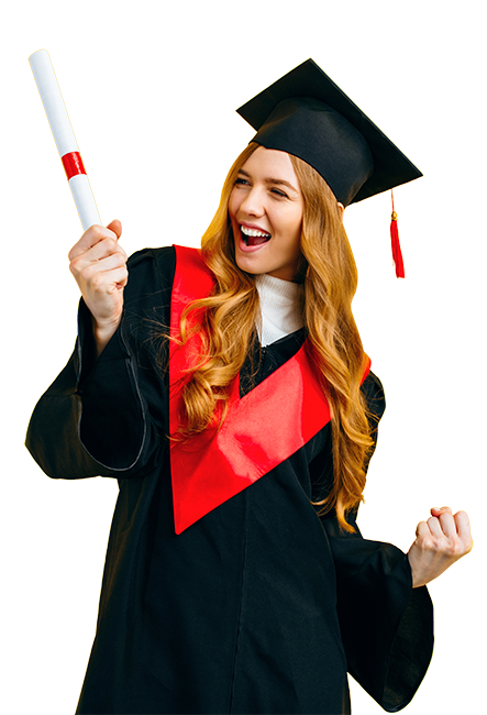 Laureata sorridente con tesi di laurea - Centro Stampa Torino